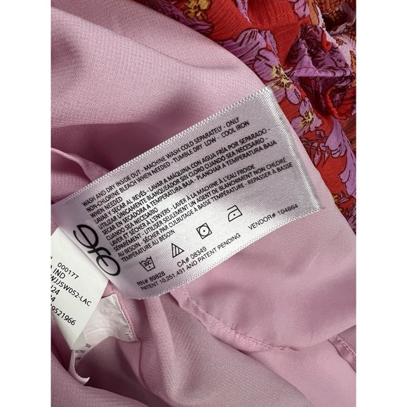 Jessica Simpson Dress Womens Medium‎ Pink Floral Off Shoulder Mini Lined Tiered - Picture 13 of 14